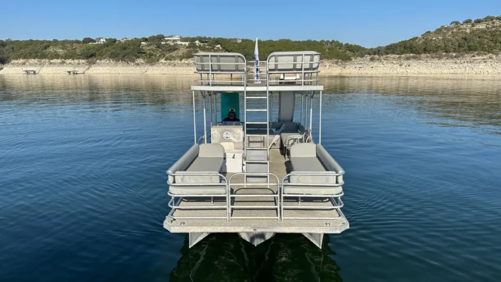 Sunset cruise on a pontoon boat in Austin